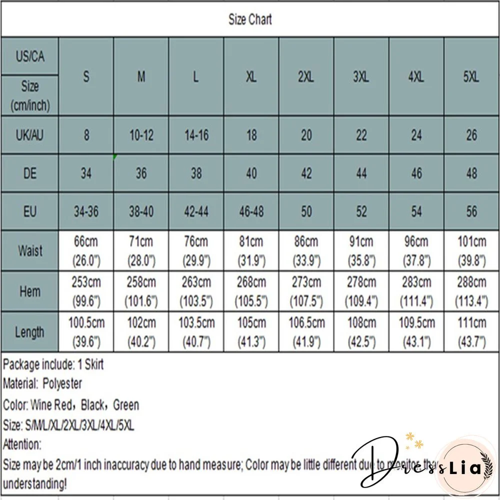 Women Elastic High Waist Split Hem Long Skirt Stain Solid Color Pleated Loose Party Beach Umbrella Skirt Plus Size