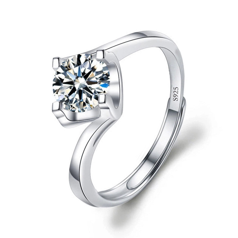 Copper Minimalist Classic Style Inlay Solid Color Zircon Rings