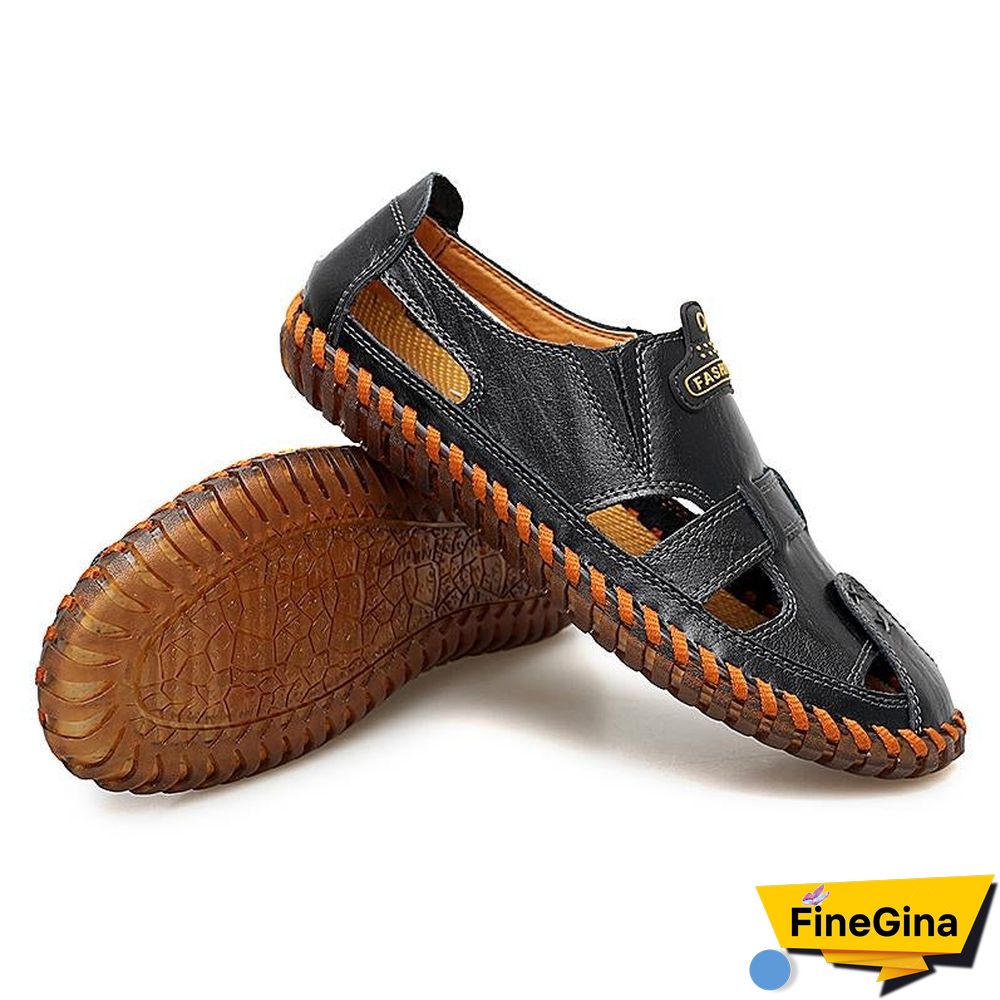 Leather Men Sandals Outdoor Flip Flop Casual Shoes Men Shoes