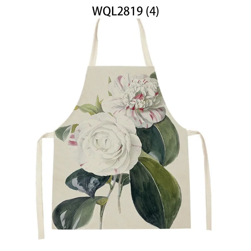 Linen Kitchen Apron - Simple Flowers letclo 