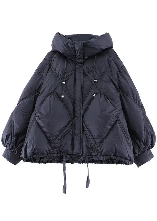 Camel drawstring Duck Down Winter Coats Zip Up Winter