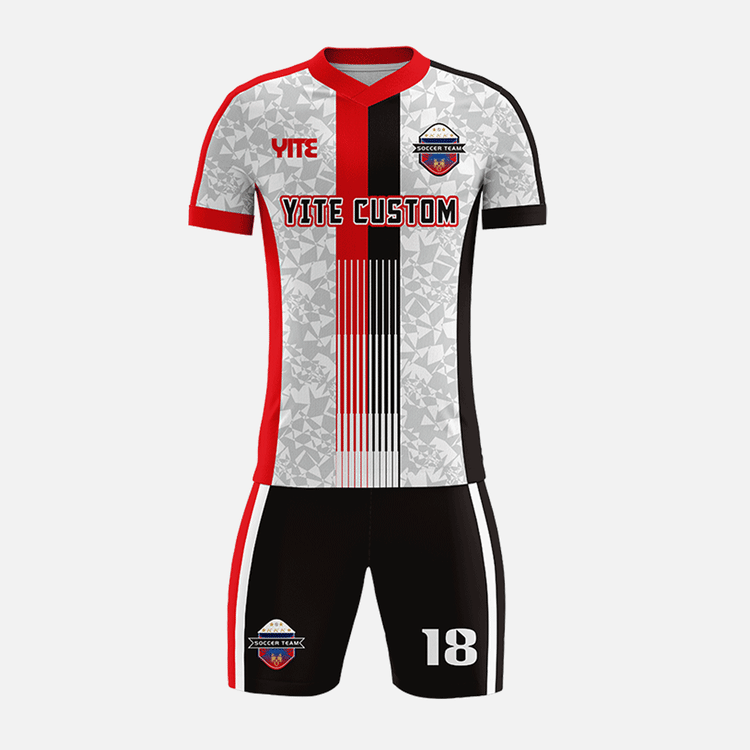 YITE | YTZQ073-White And Red Soccer Uniforms