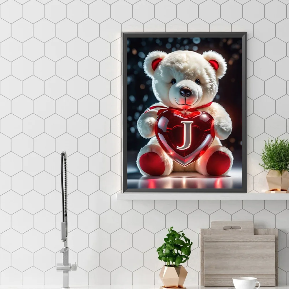 Diamond Painting - Full Square Drill - Bear Love J(Canvas|35*45cm)