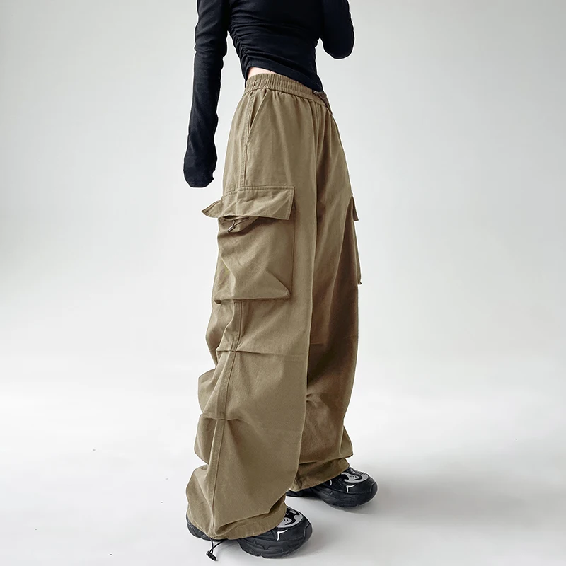 Gamezwind fall outfits two piece Autumn New American Cargo Pants for Women High Waisted Wide Leg Pants Casual and Loose Outwear Pants Woman