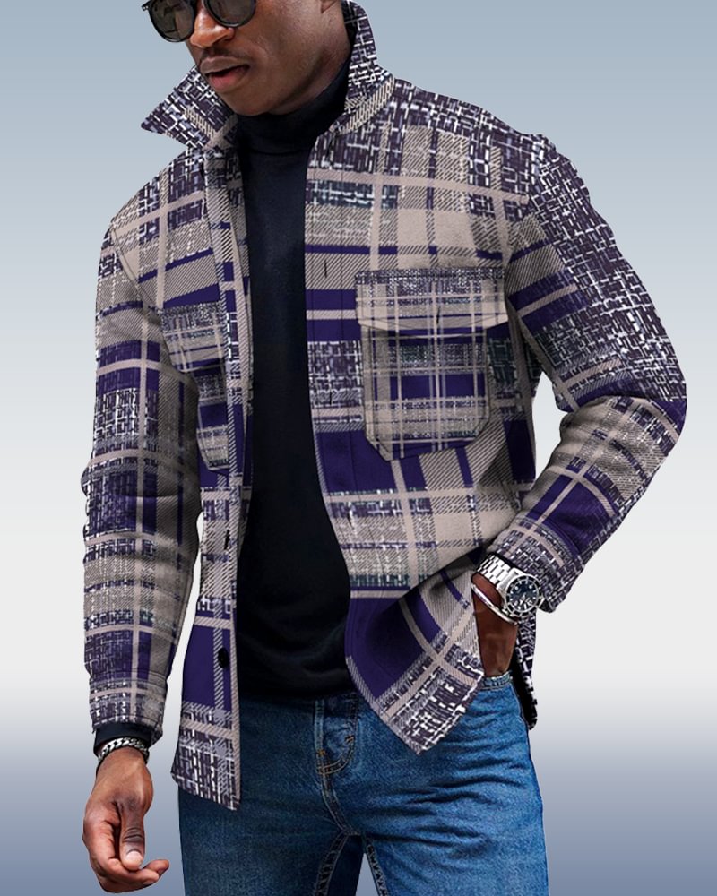 Men's Casual Geometric Pattern Jacket 016