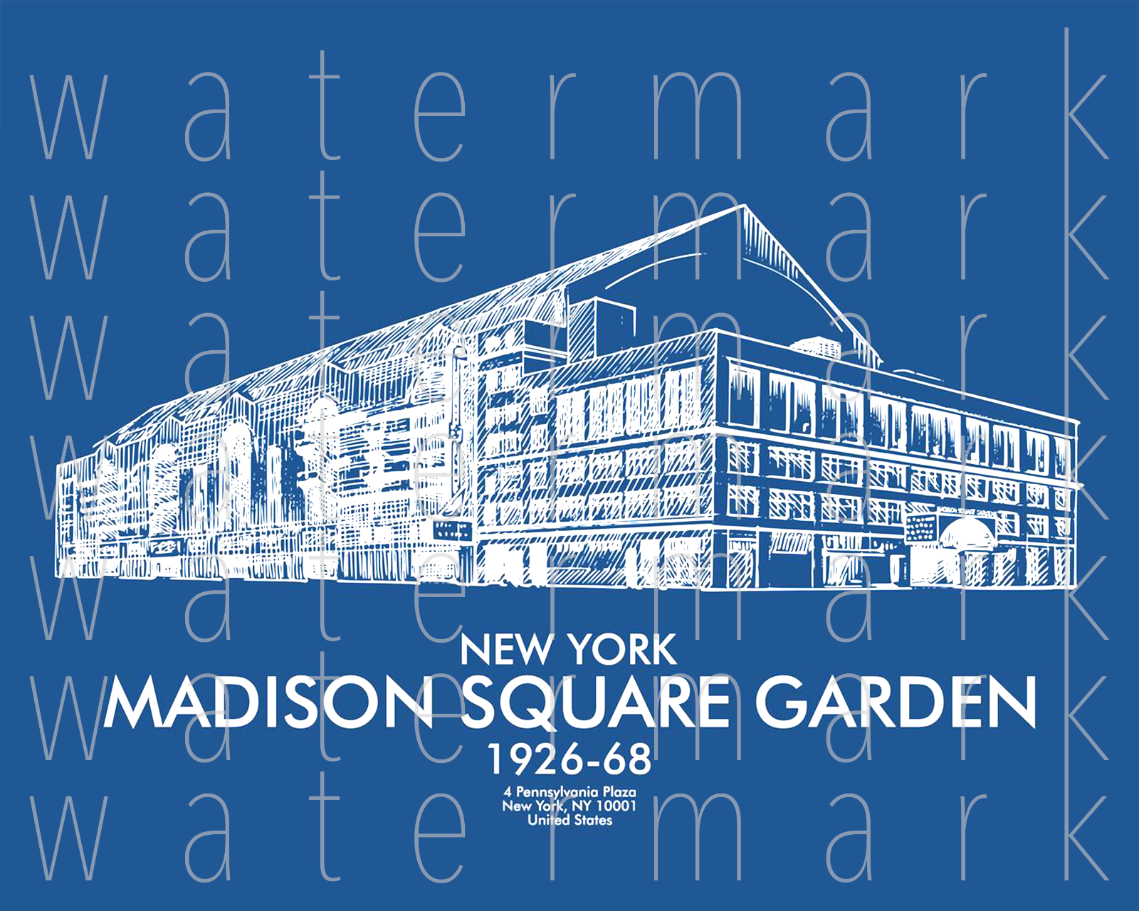 Madison Square Garden Blueprint Sports 8X10 inch print poster wall art RP