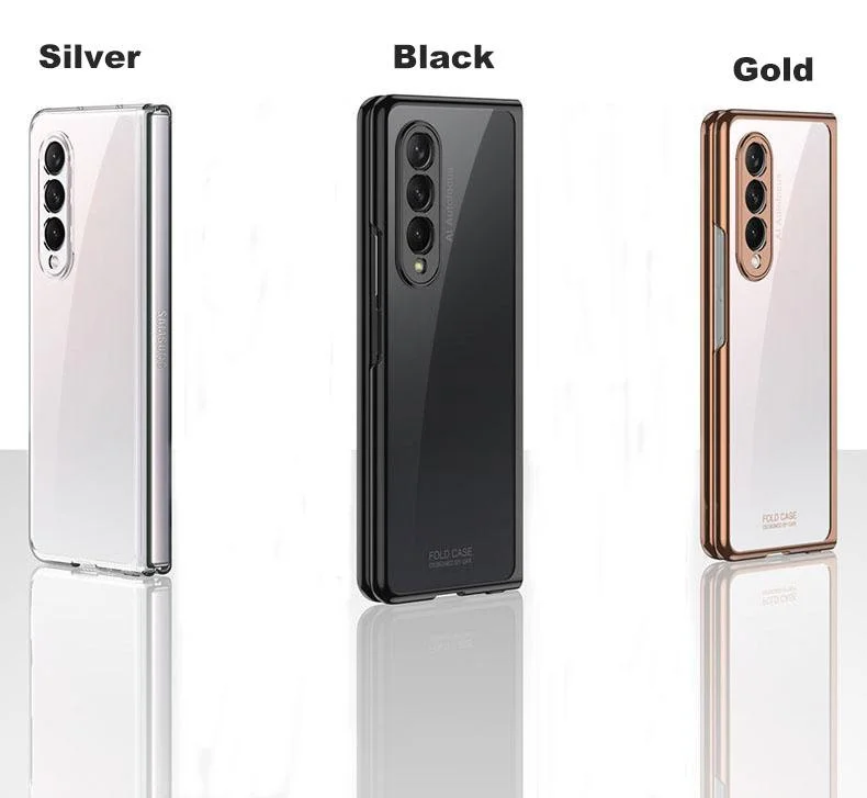 2022 New Double Sided Tempered Transparent Glass Fold4 Phone Case