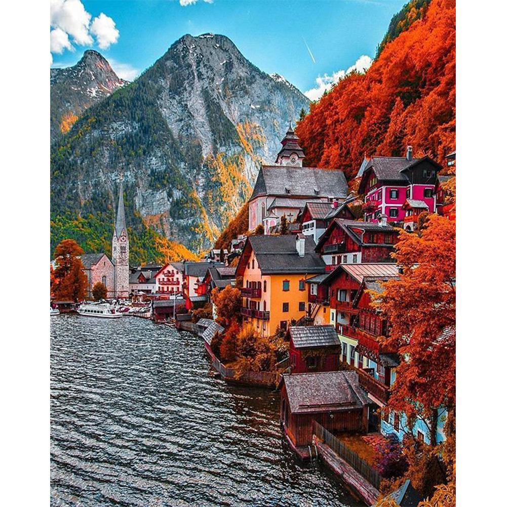 

30*40CM-Round Drill Diamond Painting-Autumn House, 501 Original