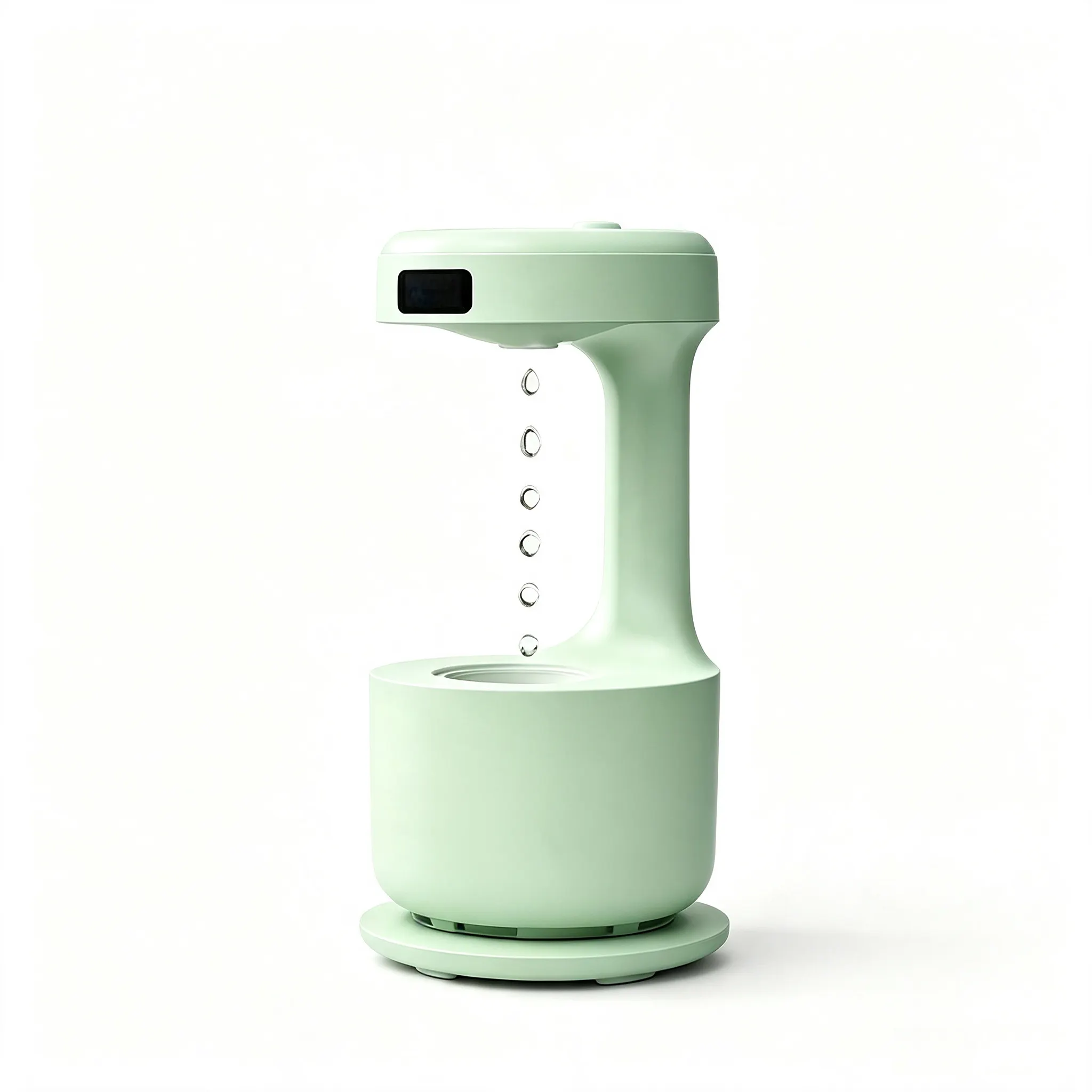 Anti‑Gravity Reverse Water Drop Humidifier, Aroma‑Compatible Desktop Mist Humidifier with Digital Clock, Dual Dry‑Burn Protection for Home & Office eltralife