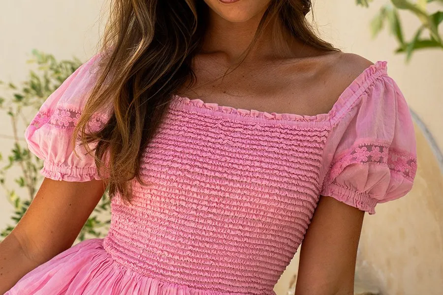 Lila Mini Dress bodice and sleeve detail