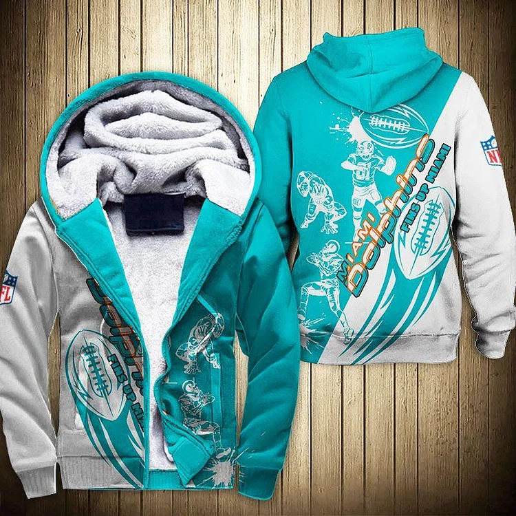 Miami Dolphins Fleece Jacket Cartoon Athlete Ball Star