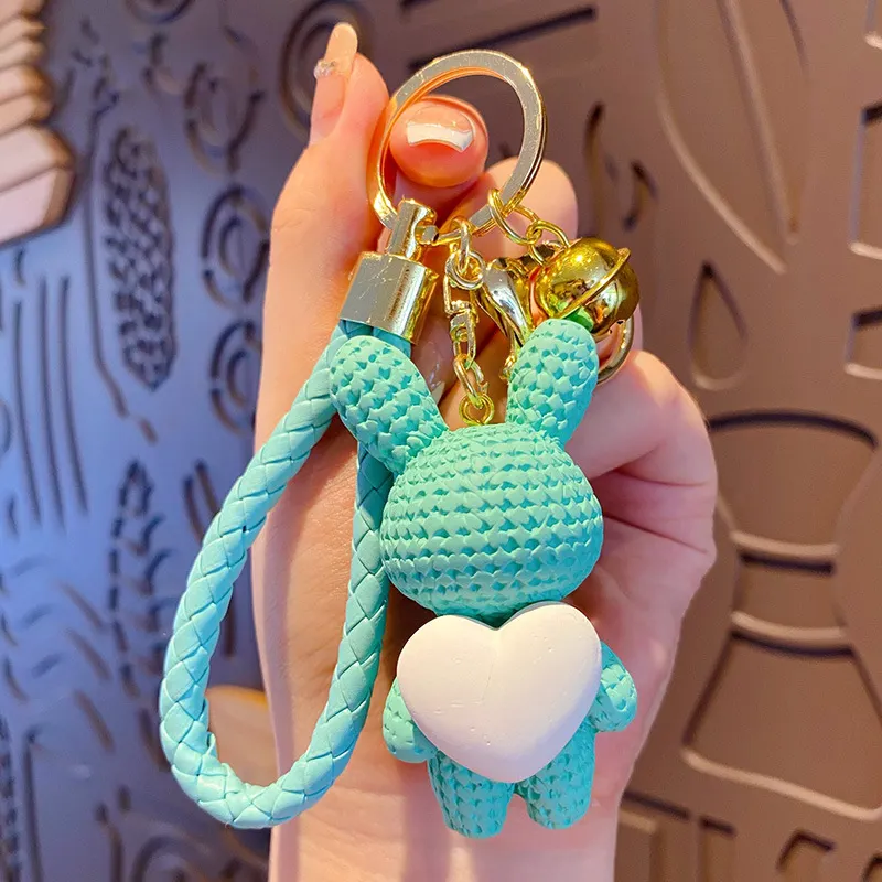 Resin Love Rabbit Keychain Cute Creative Exquisite Pendant-vocosishoes