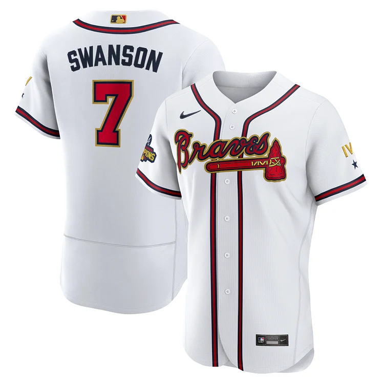 Dansby Swanson Atlanta Braves Nike 2022 Gold Program Authentic Player  Jersey - White