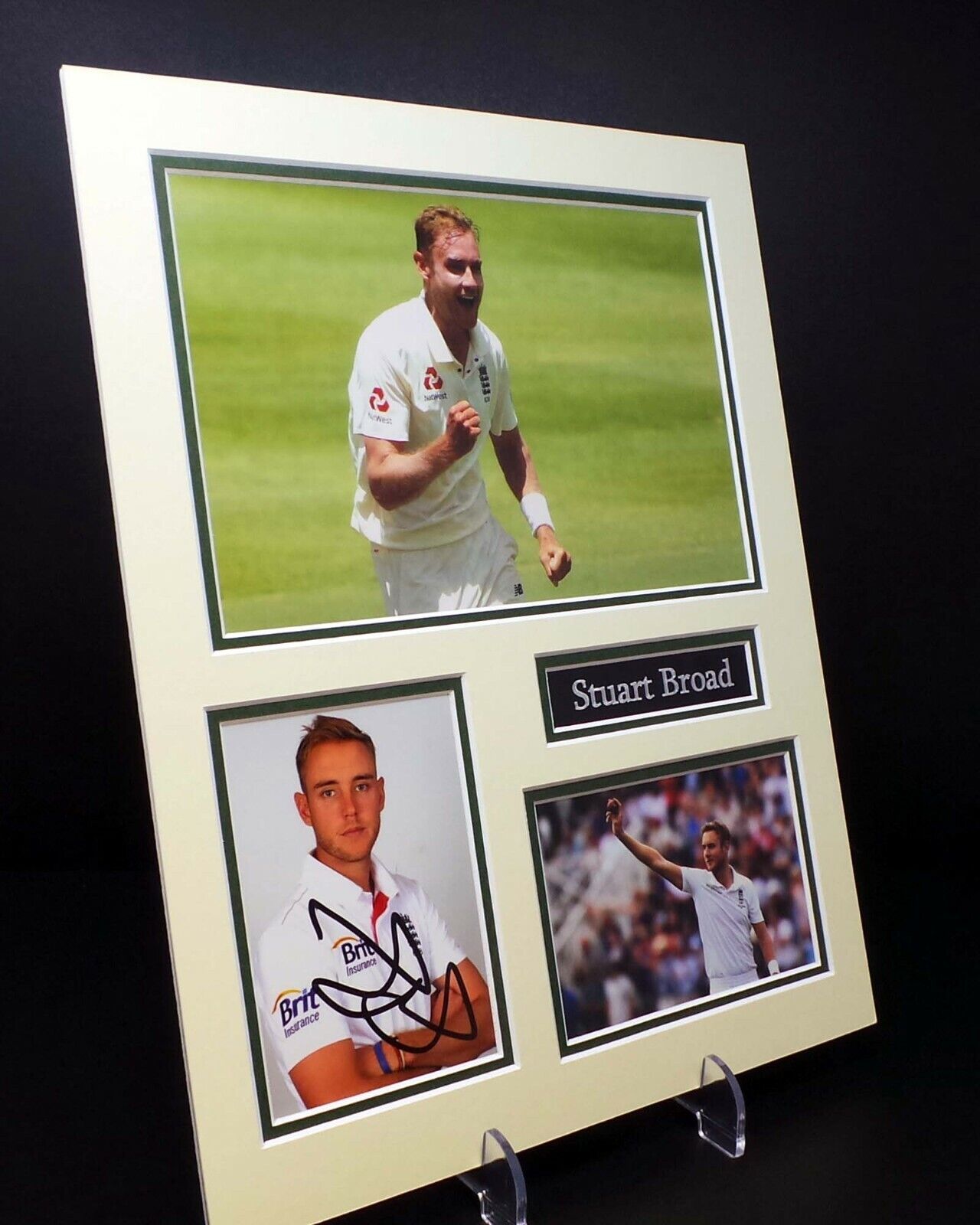 Stuart BROAD Signed Mounted Photo Poster painting Display 4 AFTAL COA England Cricket Bowler