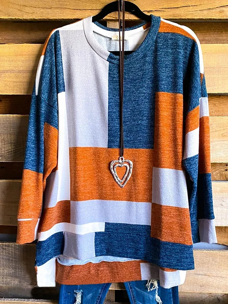 Shift Crew Neck Casual Blouse