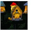 Outdoor Solar Garden Lights, Solar LED Mushroom House Lights, Waterproof Resin Garden Decorative Lighting Lights, Suitable for Landscape Camping Yard Lawn Yard Pathway Porch Backyard Decoration