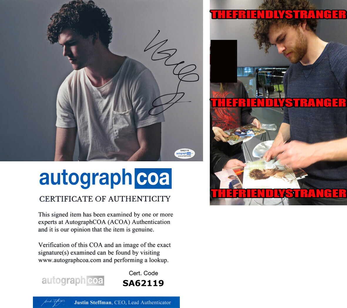 VANCE JOY signed Autographed 8X10 Photo Poster painting i PROOF - SINGER Missing Piece ACOA COA