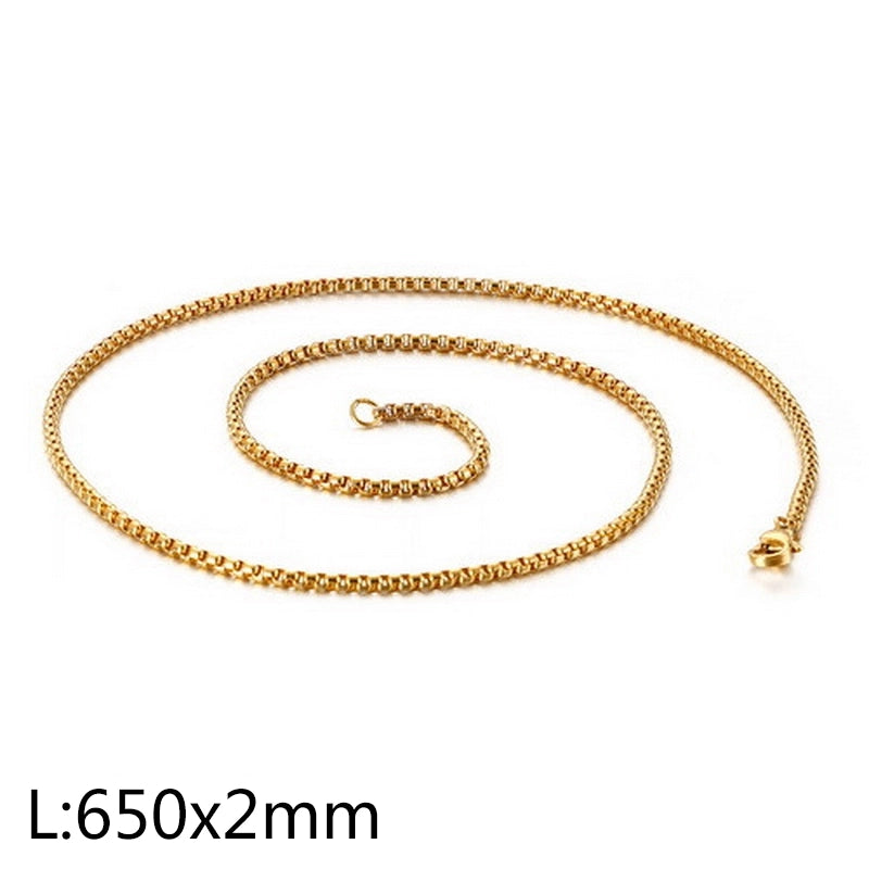 Minimalist Geometric Titanium Steel Chain 18K Gold Plated Unisex Necklace