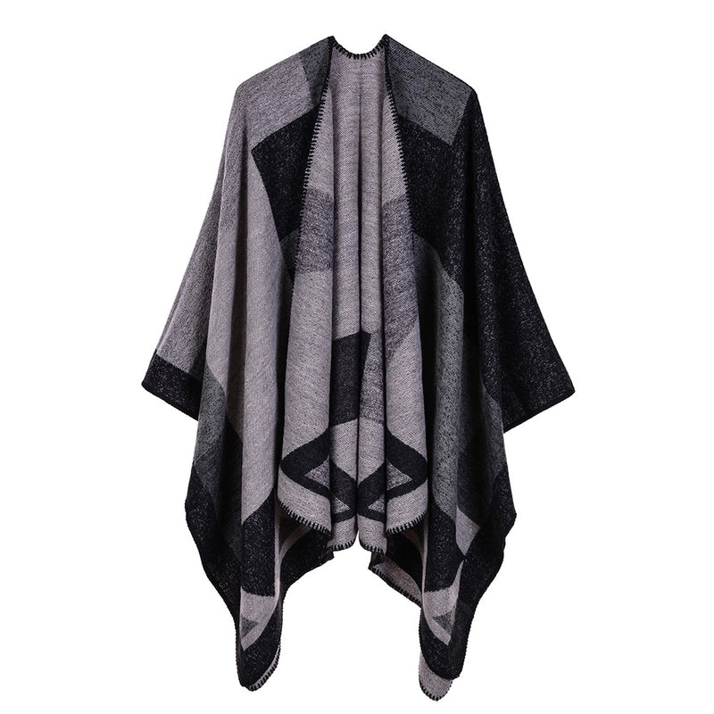 Women’s Retro Lattice Imitation Cashmere Sewing Shawls