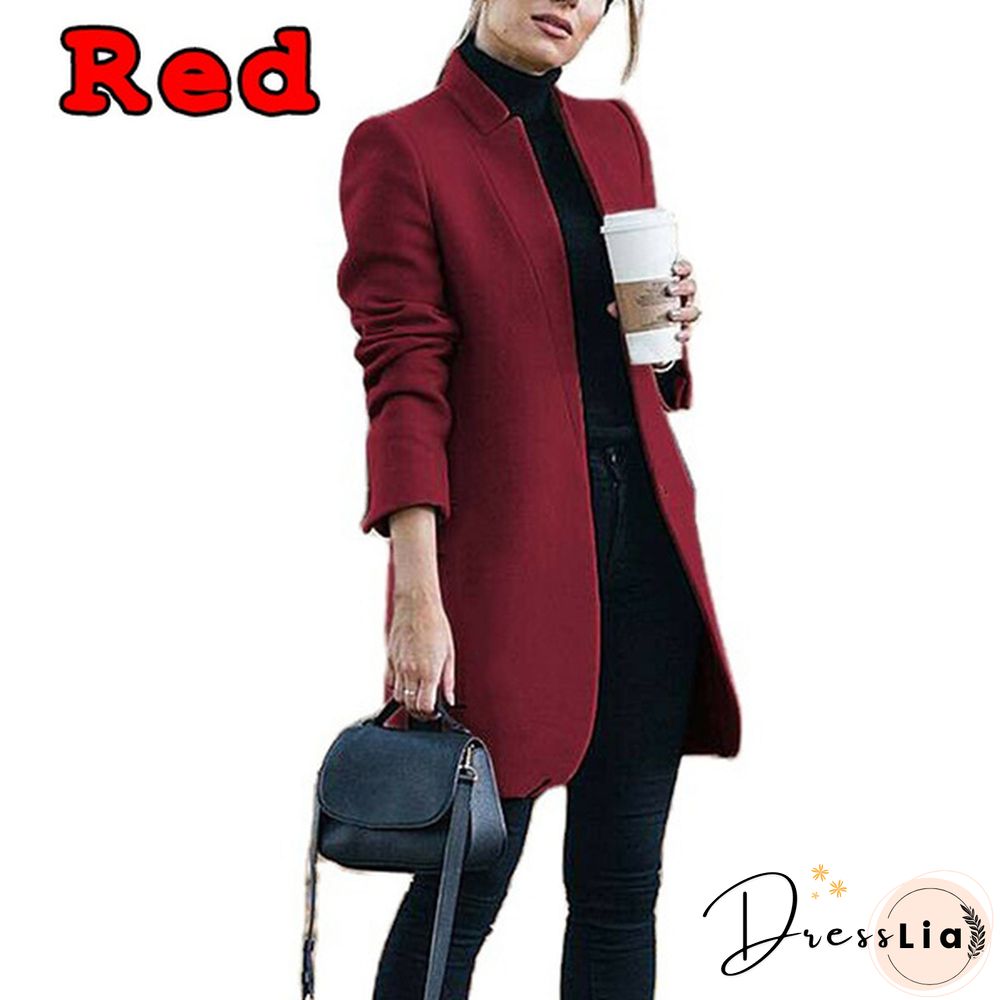 Fashion Women Autumn Winter Long Sleeve Coat Loose Warm Lightweight Jackets Casual Solid Color Parka Cardigans