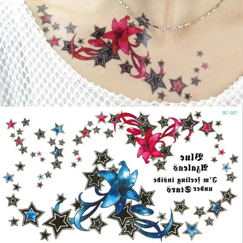 under breast tattoo underboob tatouage temporaire femme sexy tattoo sticker women wing flower large fake tatoo sternum girls