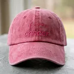 Breast Cancer Awareness F*** Cancer Retro Washed Cap - Image 2