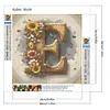 >SALE<5D DIY Full Round Drill Diamond Painting Bee Bush Letter E Home Decor 30x30cm