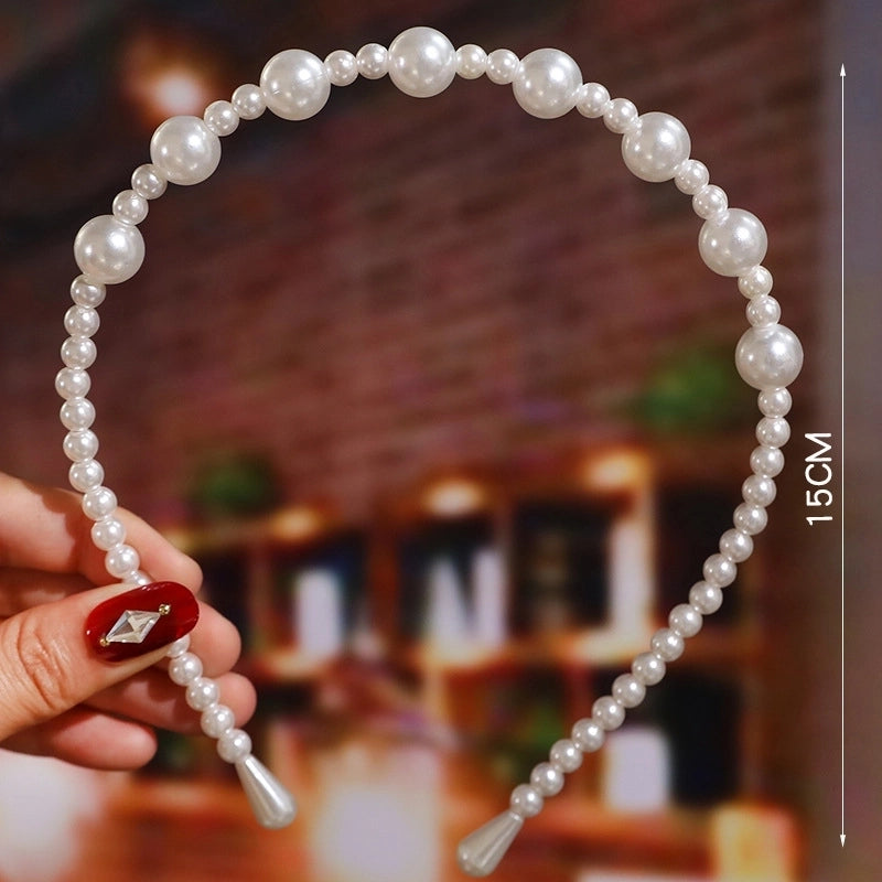 Women’s Fashion Waves Alloy Inlay Artificial Pearls Headwear