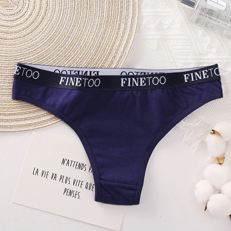 FINETOO Cotton Brazilian Panties Women M-XL Low-Rise Underwear Ladies Soft Underpants Female Panty Lingerie Cotton Panties 2021