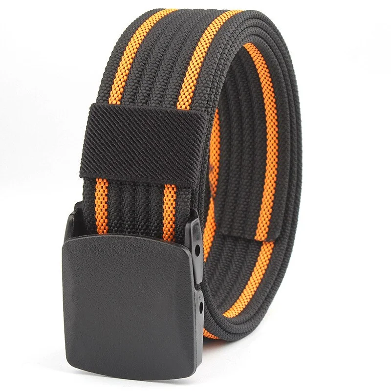 High-quality new canvas belt men's and women's universal belt metalless military training smooth buckle combat belt Width 3.8 cm