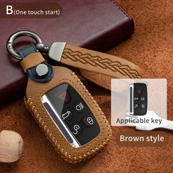 New Leather Car Key Case Cover Shell For Land Range Rover Sport Evoque Freelander Velar Discovery 4 for Jaguar XE XJ XF