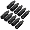 10pcs XLR 3Pin Male DIY Audio Cable Mic Connectors Solder Plug Mic Adapters