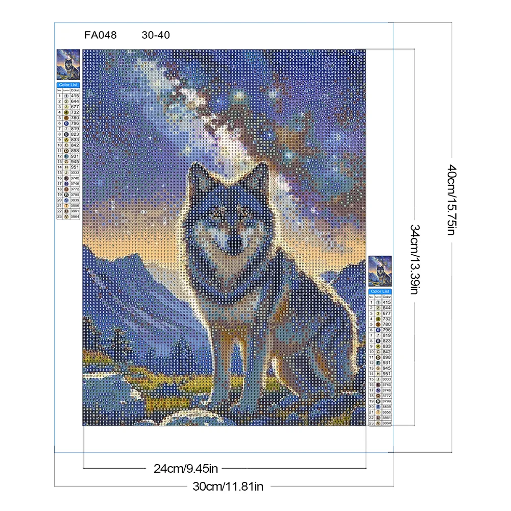 Diamond Painting - Full Round Drill - Wolf(Canvas|30*40cm)