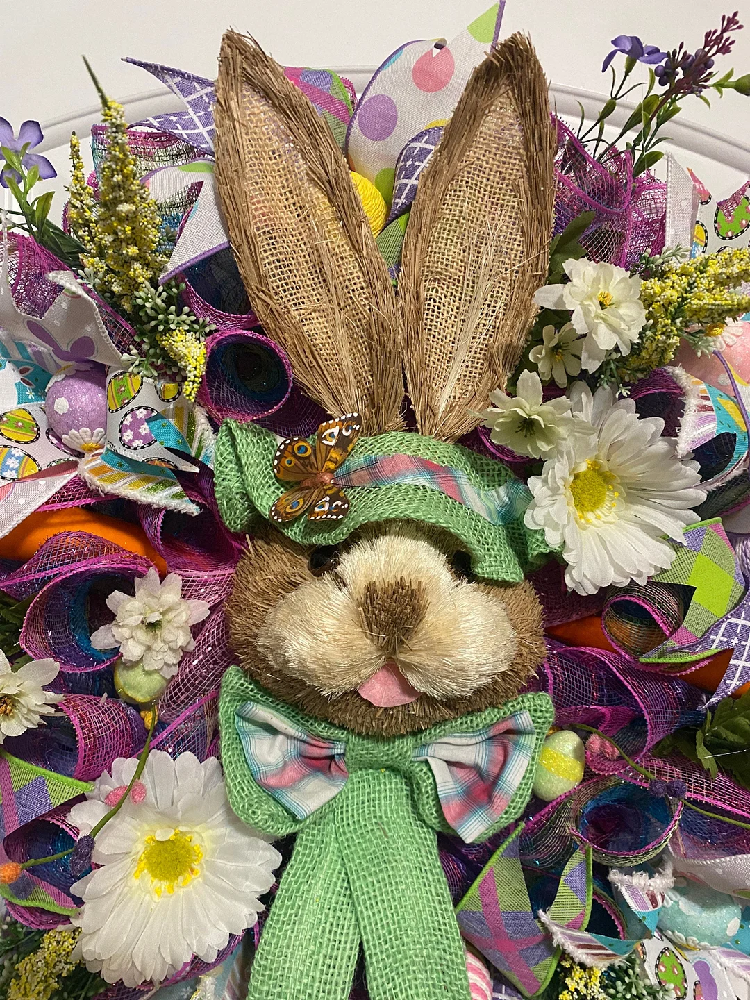 Bunny wreath, bunny swag, Easter swag, spring wreath, spring swag, front door wreath, door wreath, door decor, Easter wreath
