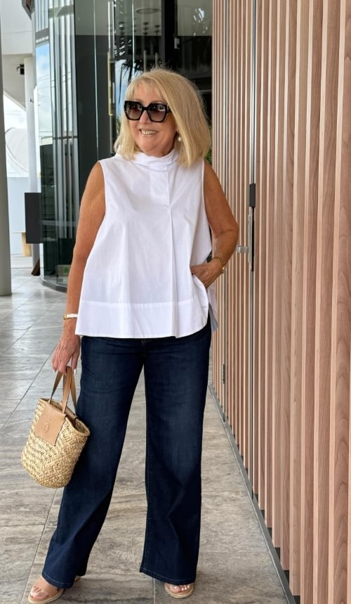 Cotton high collar set