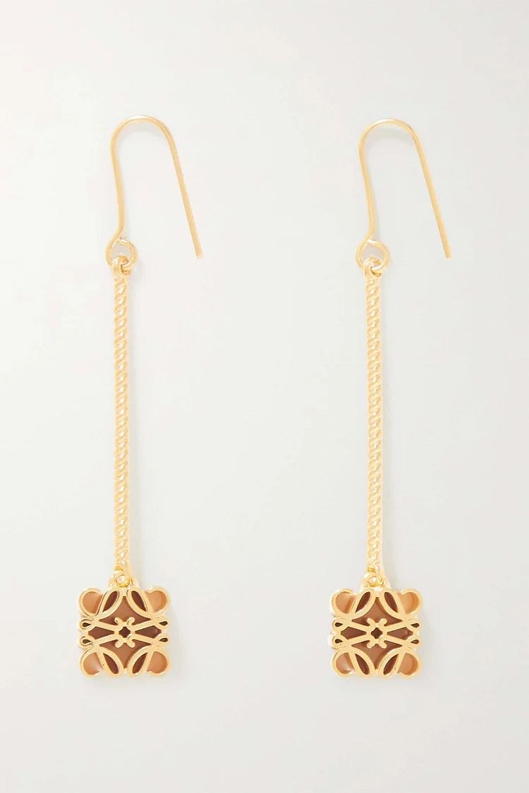 LOEWE Anagram Gold-Plated Earrings