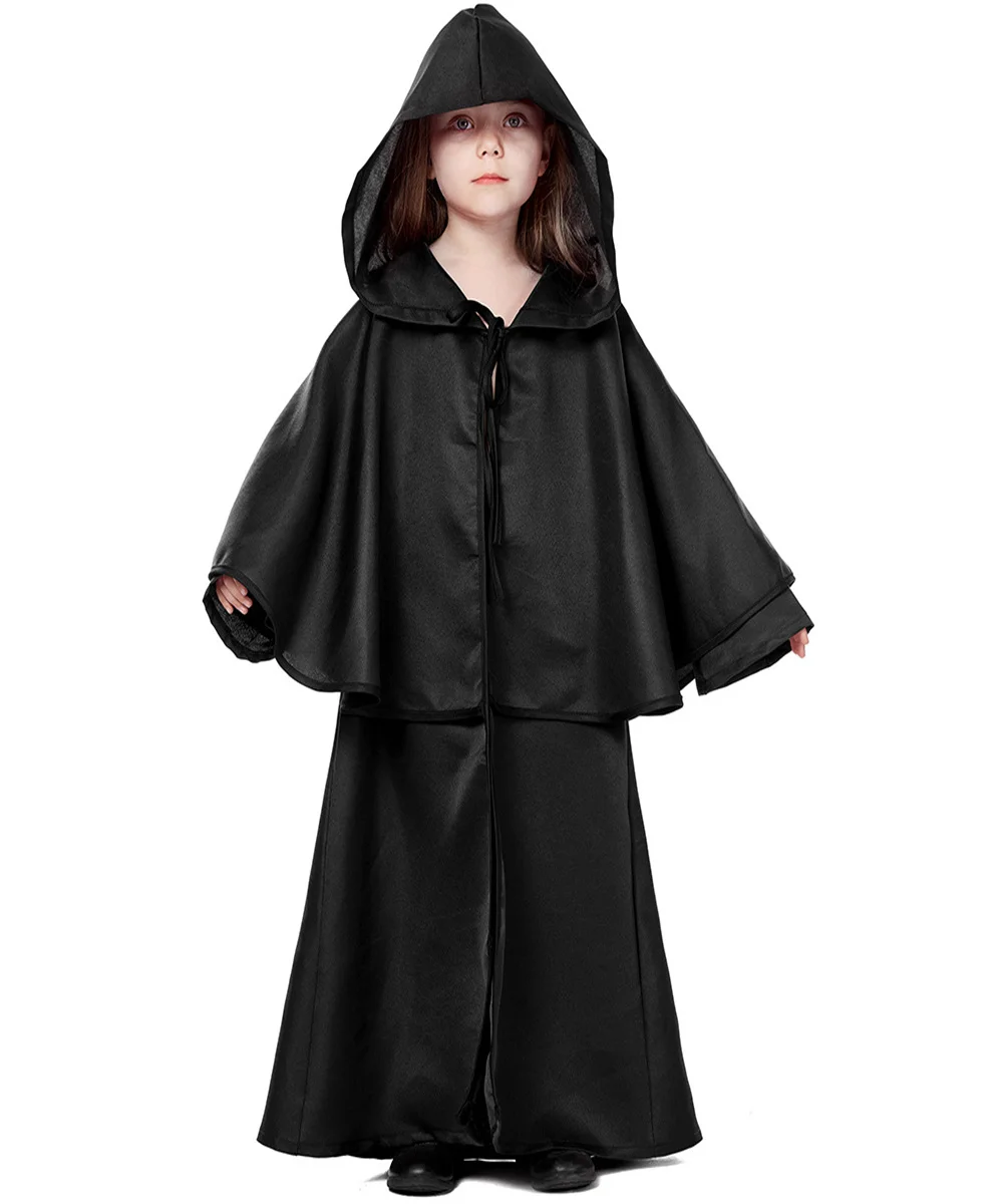 Halloween costume medieval style kids hooded cloak Novameme