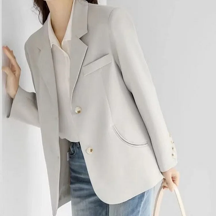 Pocket Detail Blazer for Women Lightweight Spring Summer Jacket