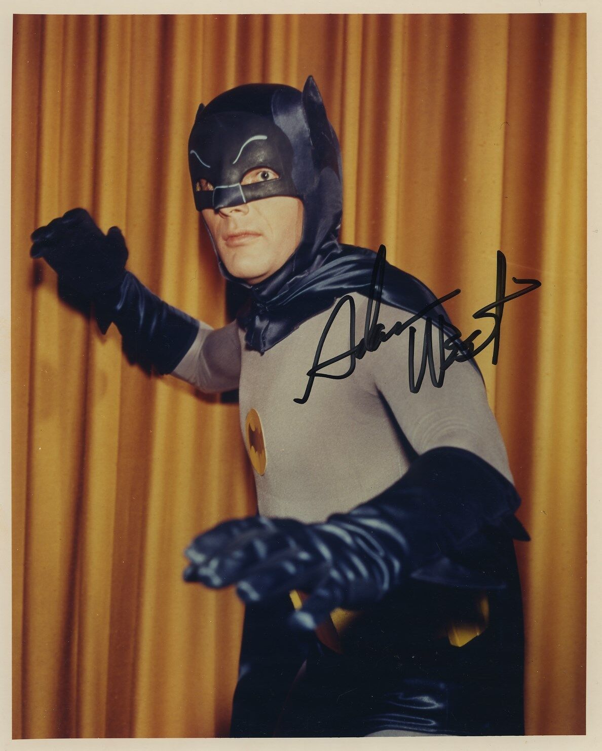 ADAM WEST SIGNED AUTOGRAPHED BATMAN COLOR Photo Poster painting BAM ZOOM!!