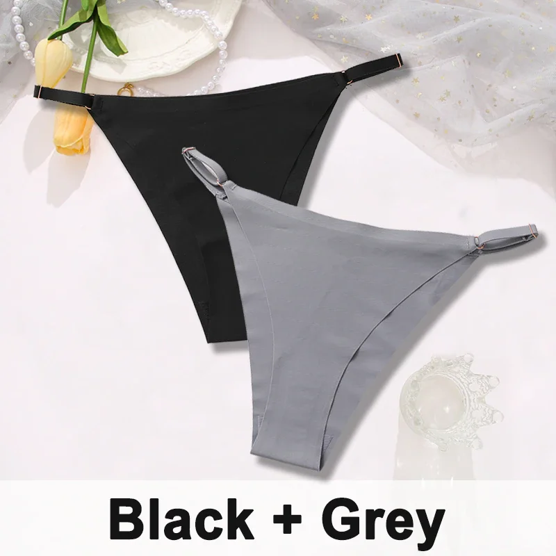 Billionm Women Sexy Ice Silk Panties Seamless Brazilian Panty Adjustable Waist Bikini Underwear Female Low Waist Soft Intimates Lingerie