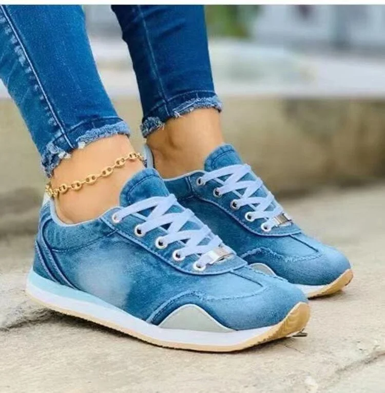 Yyvonne New Women Sneakers Platform Denim Shoes Womens Shoes Casual Woman Sport Shoes Tennis Female Thick Ladies Casual Trainers Mujer