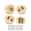 AMK 4pcs RC Brass Wheel Weights, Brass Wheel Hex Hub Adapter for 1.9in / 2.2in Beadlock Wheel Rim 1/10 RC Crawler Car Axial SCX10 Capra TRX4 TRX6 (4pcs 15mm Brass Weights)