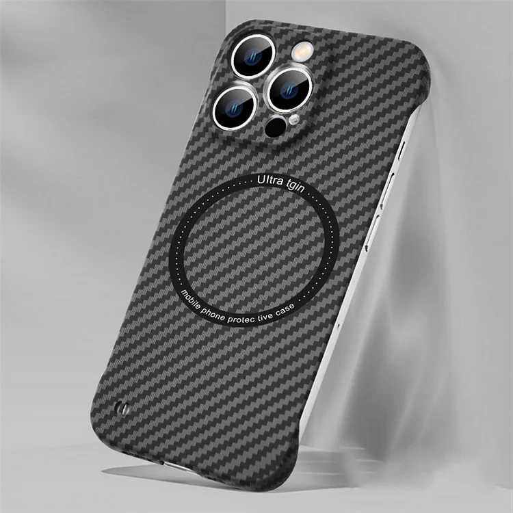 Carbon Fiber Texture Frameless For Magsafe Magnetic Wireless Charging Case  Etrgadget- Smartphone Cases & Covers | Accessories