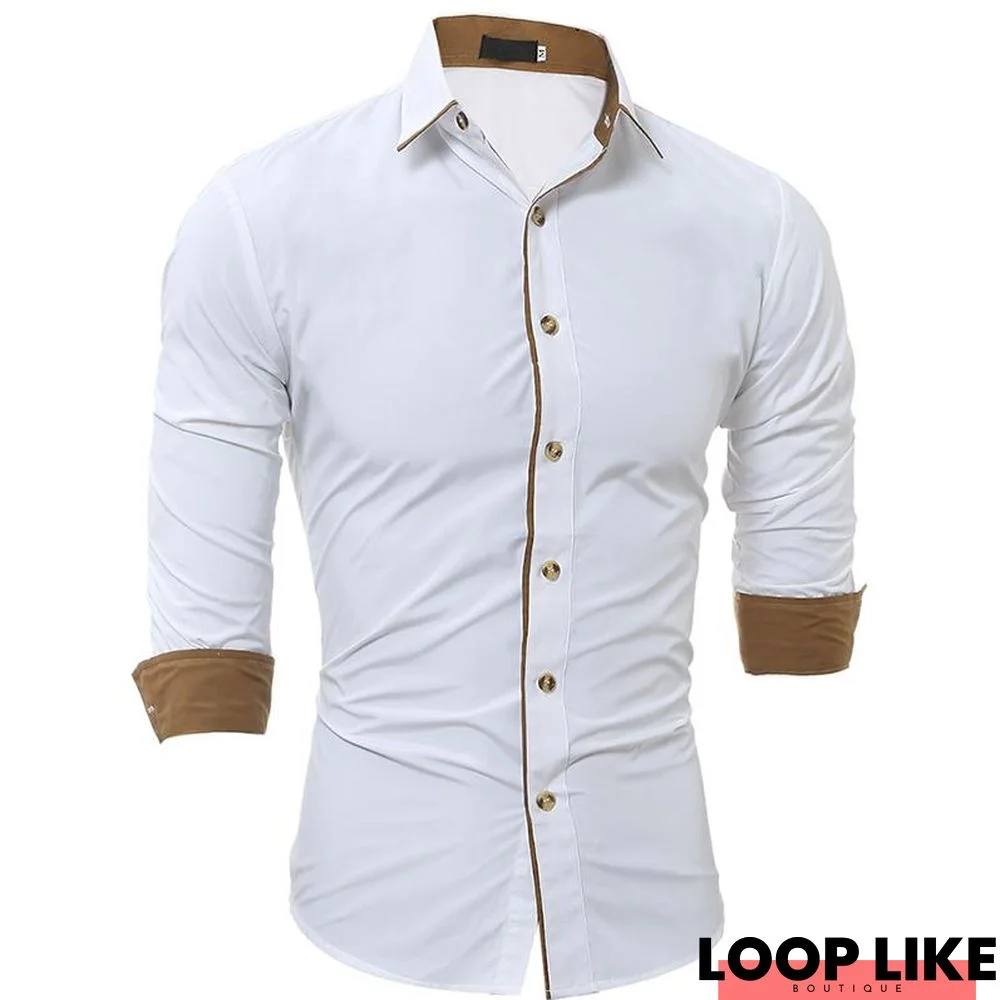 Fashion Plus Size Men's Casual Long Sleeve Shirt