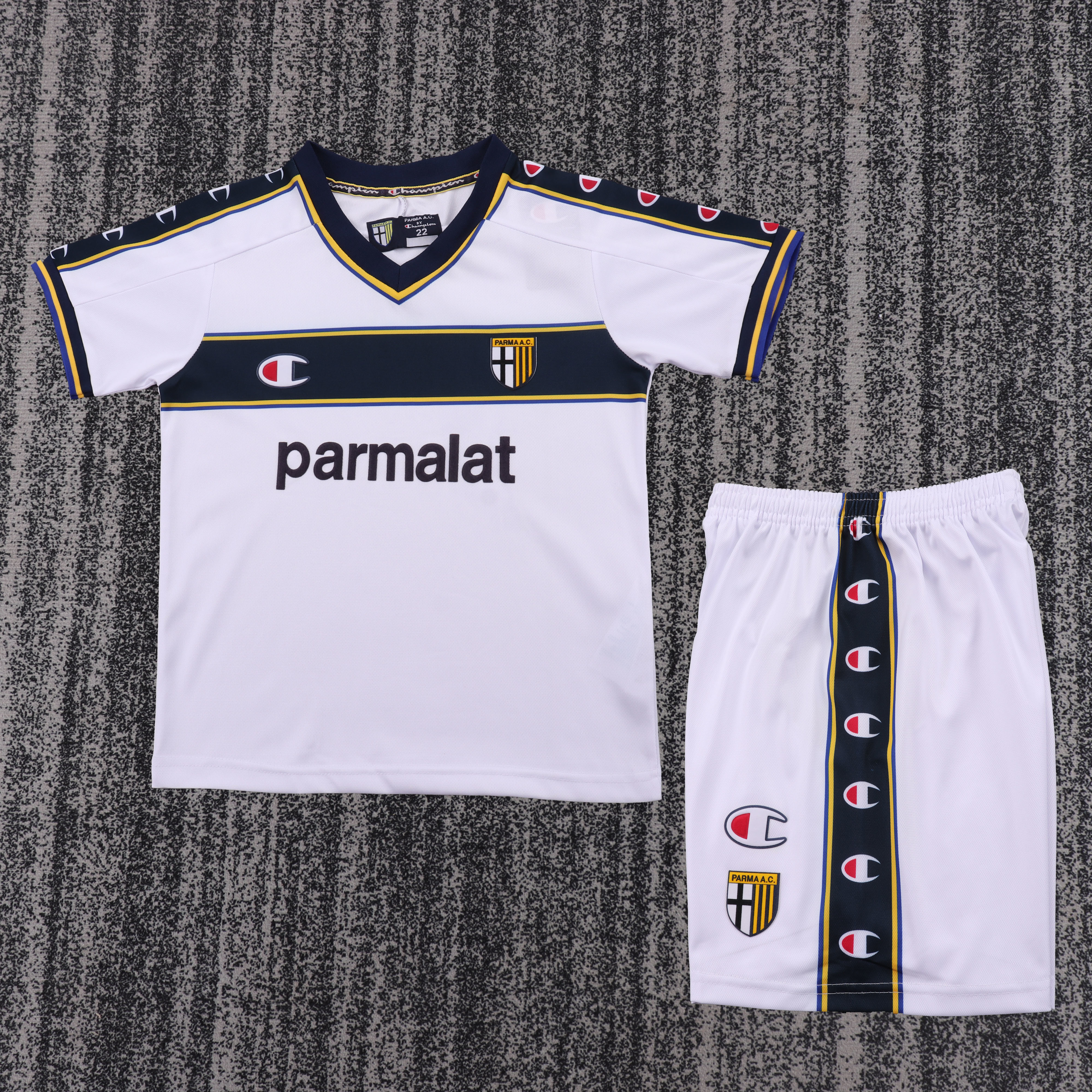 2002-2003 Kids Size Retro Parma Home Football Shirt 1:1 Thai Quality
