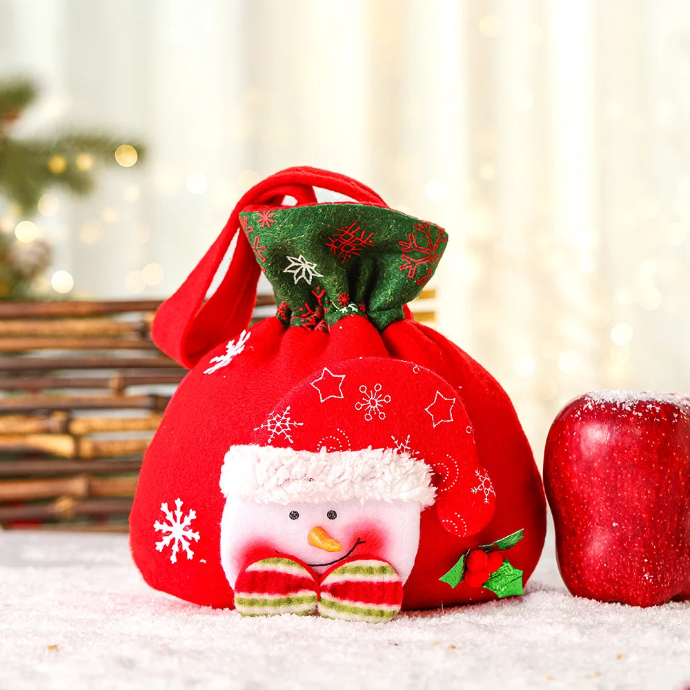 New Christmas creative linen apple bag gift bag ornaments