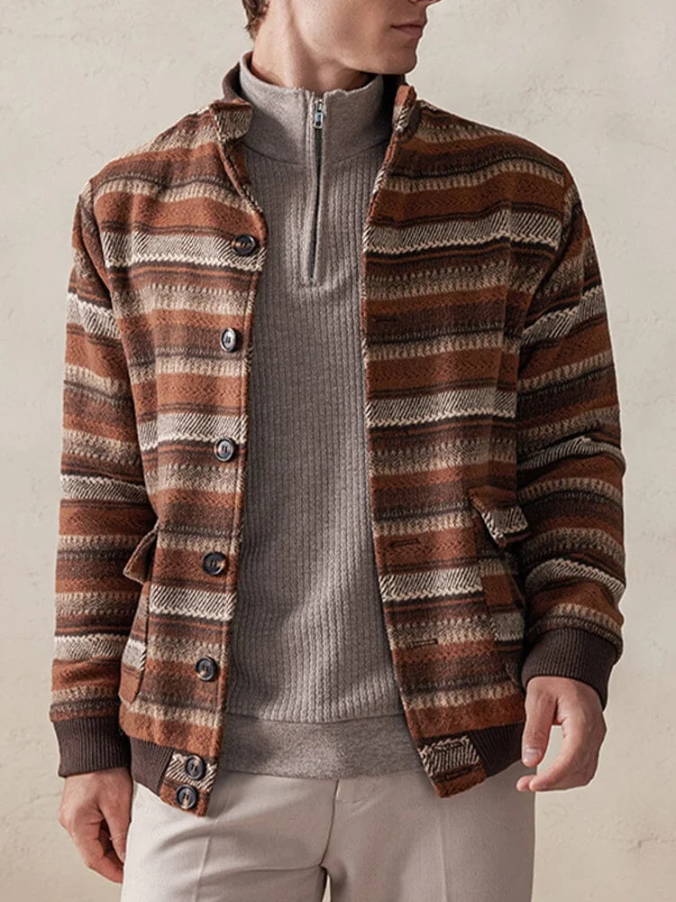 Vintage Stripe Tweed Jacket QueenFunky