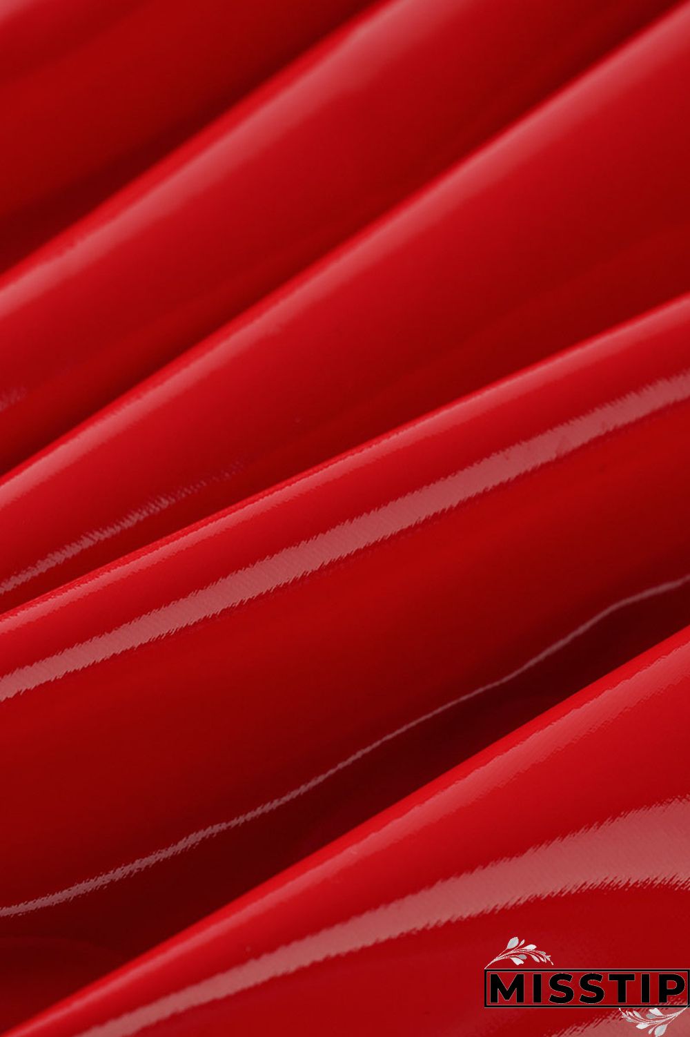 Pink Sexy High Elastic Deep V-Neck Imitation PU Dress