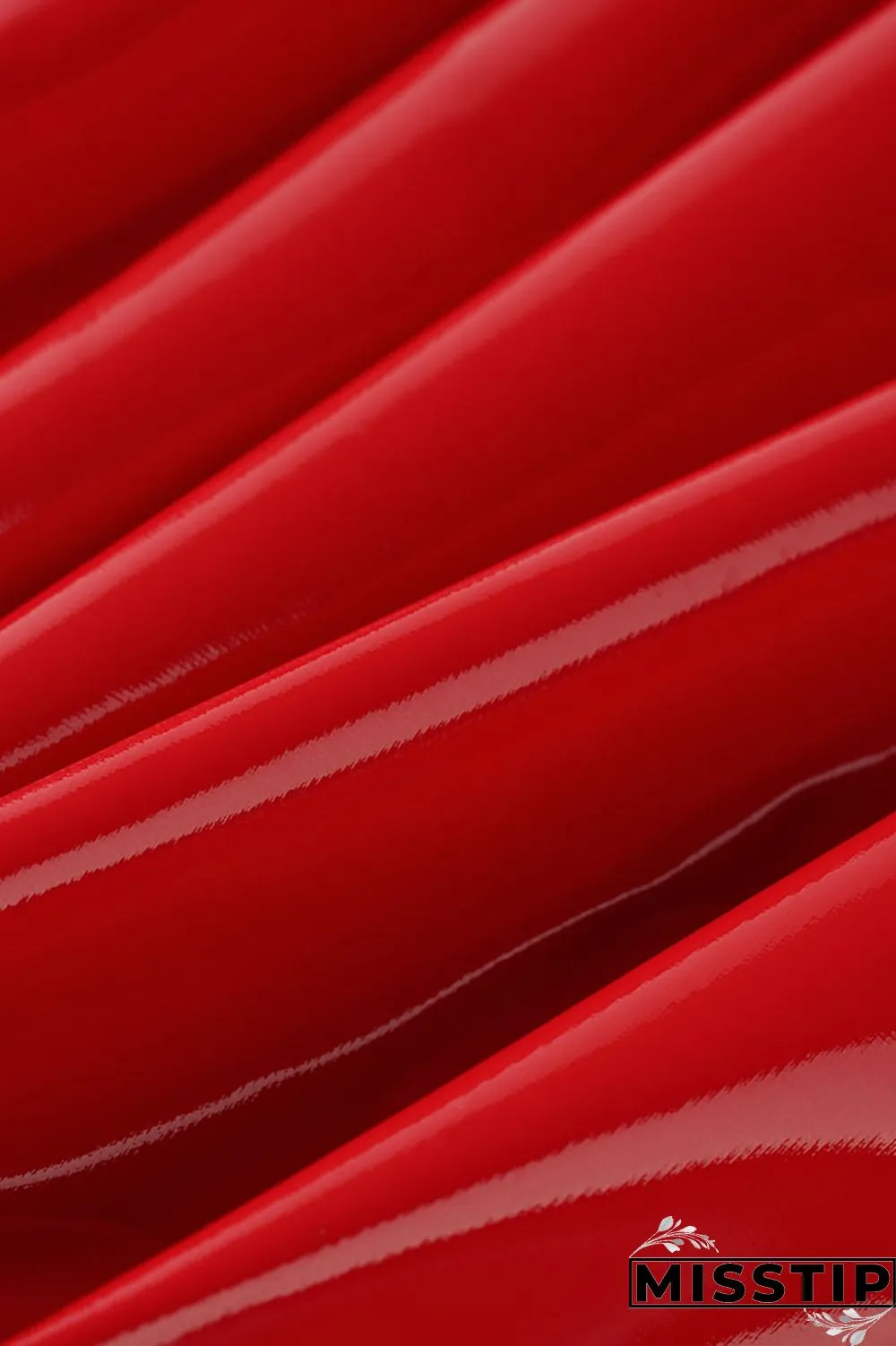 Pink Sexy High Elastic Deep V-Neck Imitation PU Dress