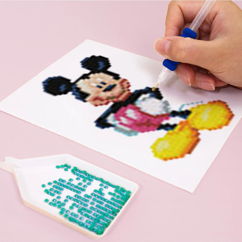 12pcs/a set 5D DIY Mickey Mini Square Diamond Painting for Desktop Decor No Frame(15*18cm)